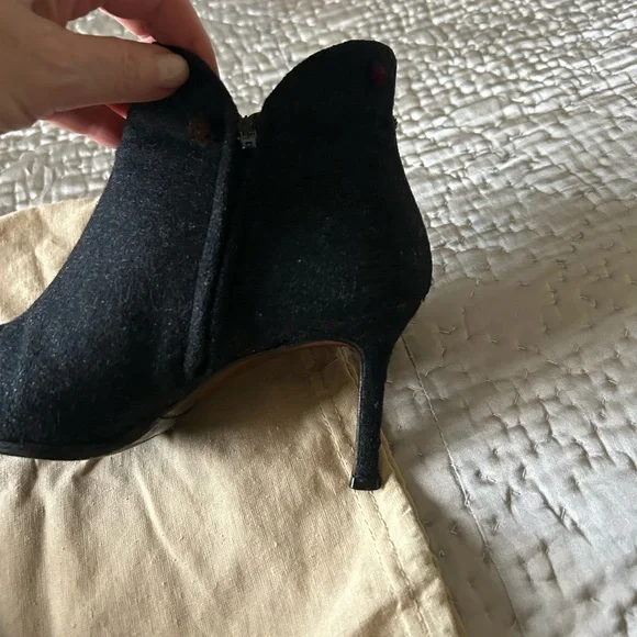 Dior vintage Black  wool ankle Heeled Boots. - Picture 8 of 12